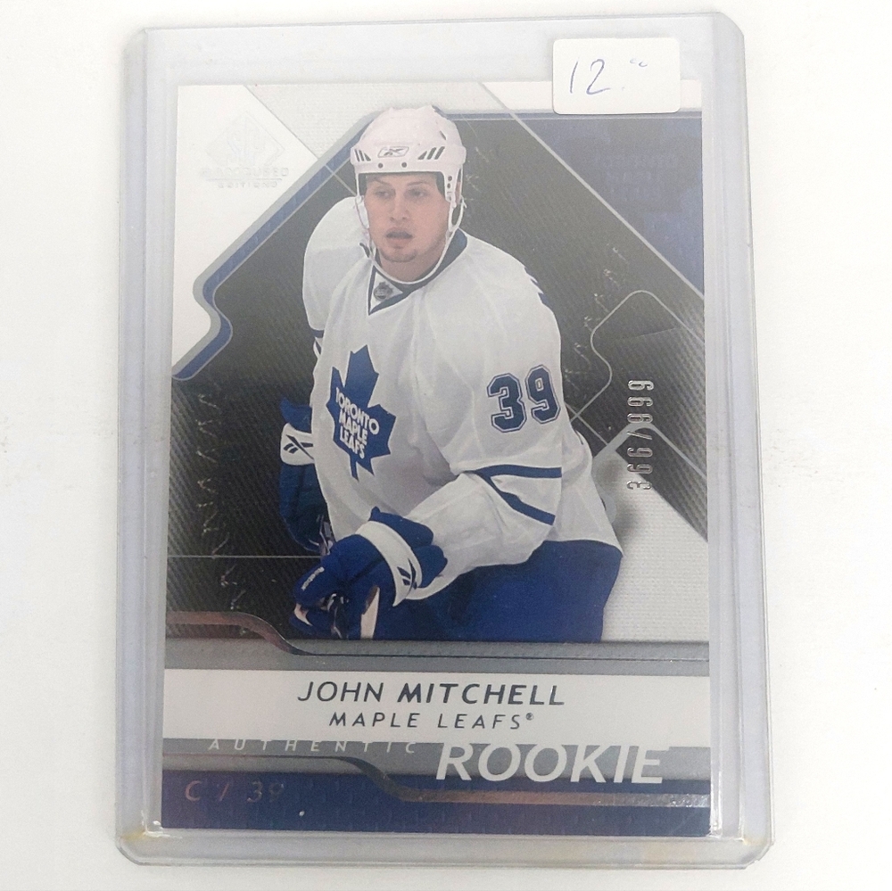 John Mitchell Upper Deck SP Game Used Editions Hockey Card Base Rookie 366/999